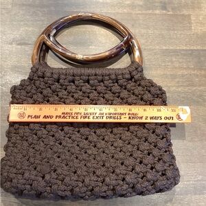 Handcrafted Brown Crochet Bag / Purse with Handles